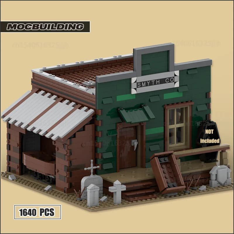 Blocs de construction MOC Western Undertaker, château, maison d'architecture, briques technologiques