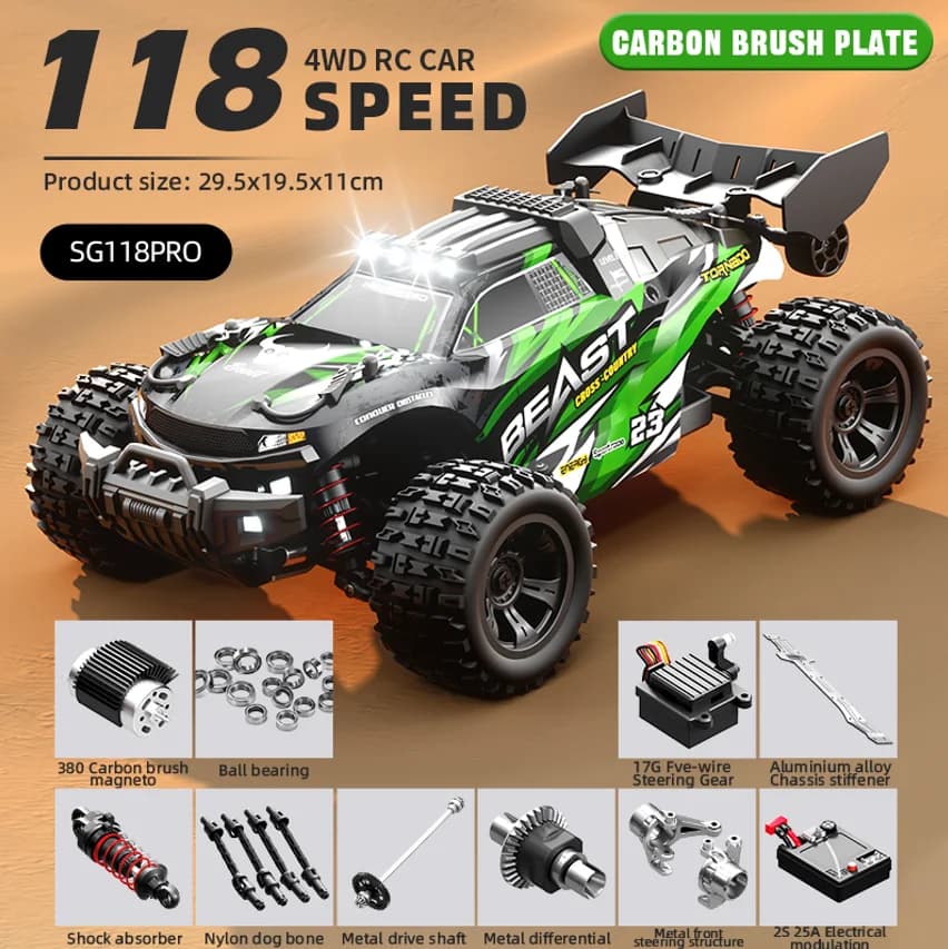 SG118 MAX/PRO 1:16 Voiture RC tout-terrain à grande vitesse 60KM/H ou 35KM/H avec moteur brushless 4