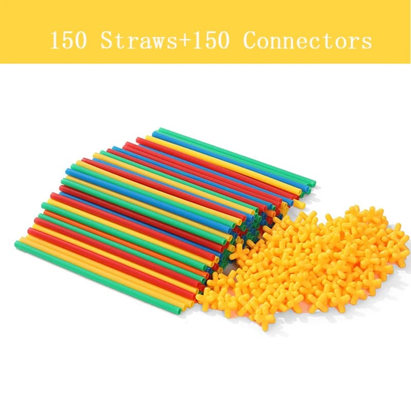 Kit de construction de pailles connectées pour garçons et filles, blocs STEM, jouets de construction