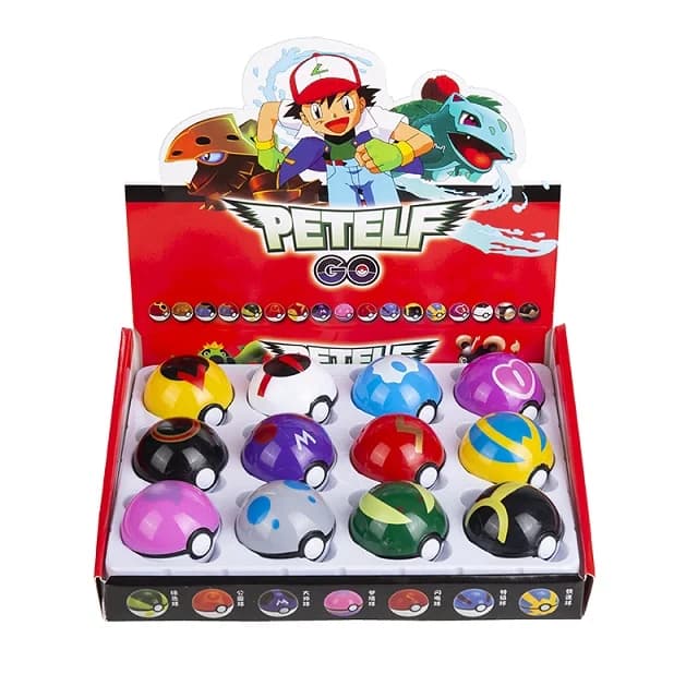 Lot de 12 figurines Pokémon Pikachu, jouets de collection Pokeball, figurines mignonnes de monstres 