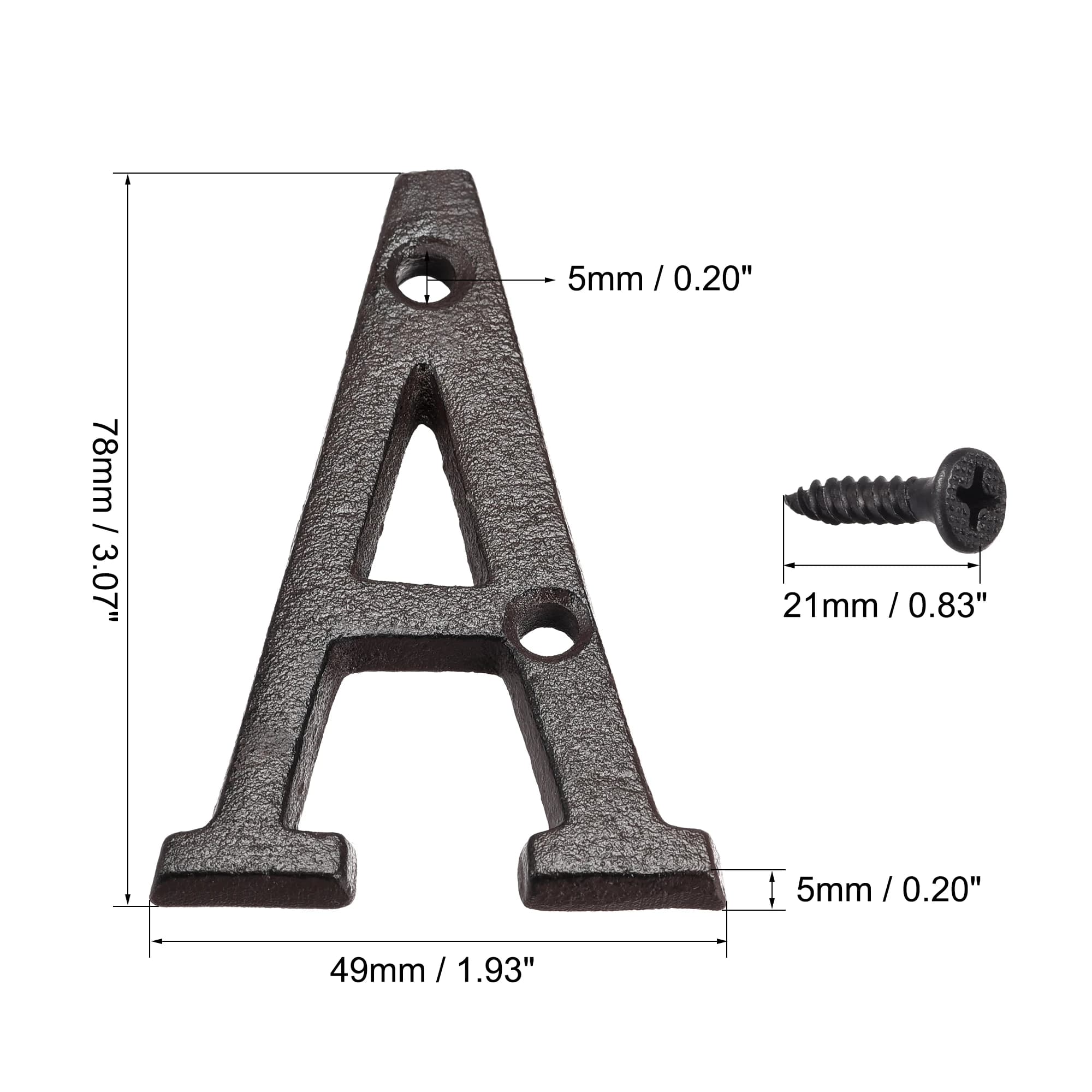 Lettres chiffres extérieurs flottants signes d'adresse en métal plaques de porte vis numéros de port