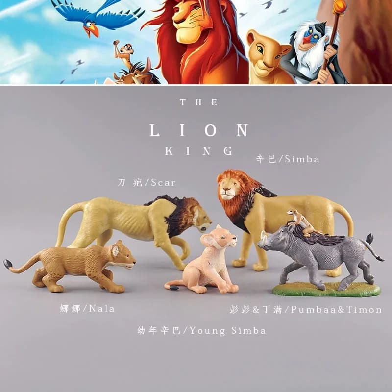 Figurines d'action Disney le roi Lion, 5 pièces/ensemble, cadeau d'anniversaire pour enfants