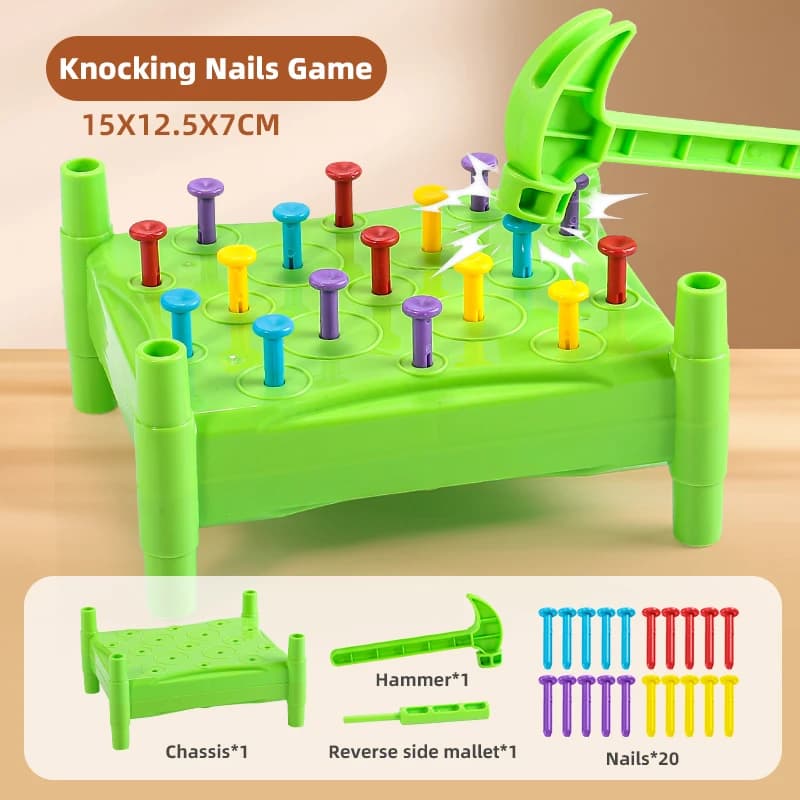 Jeu de marteau à ongles pour enfants - Jouet de percussion interactif parent-enfant pour développer 