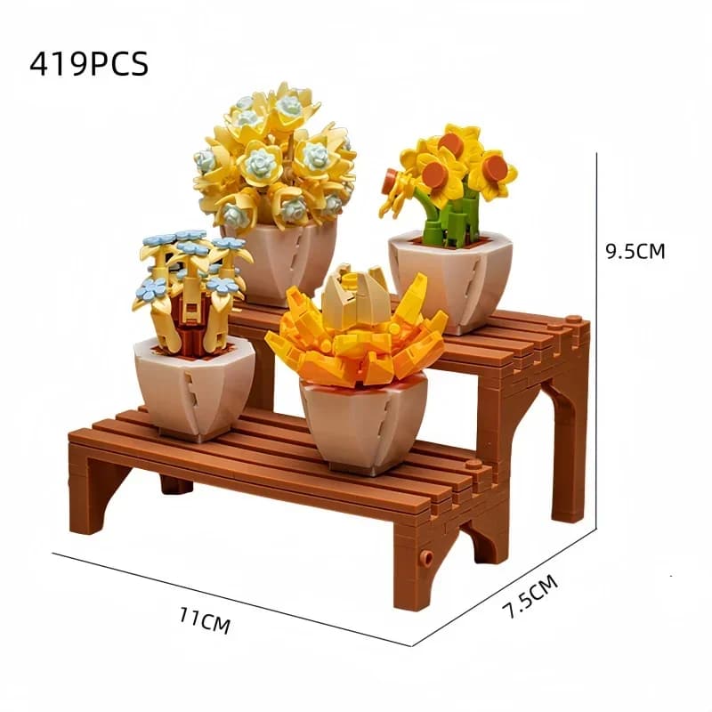 Bloc de construction innovant, fleur, cadre Photo 3D, ornement, décor idéal pour bricolage, cadeau p