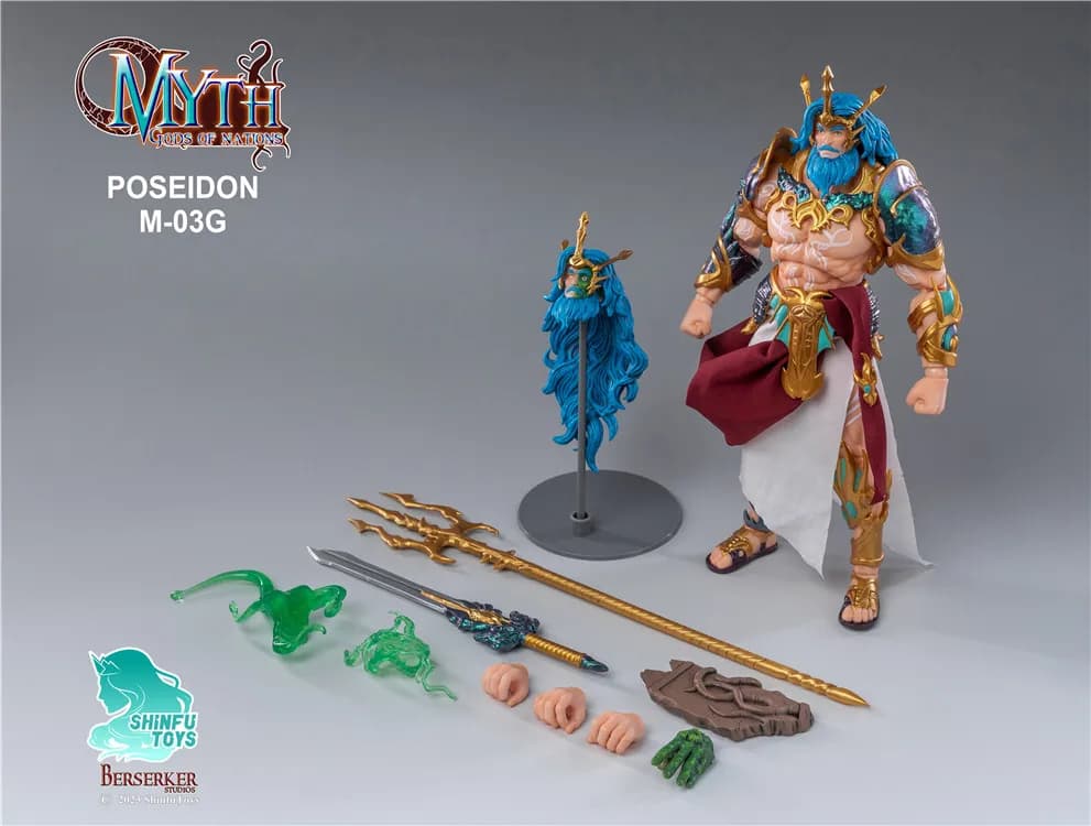 Figurines de collection authentiques Chenfeng à l'échelle 1/12, Panthéon des Nations : Poséidon M03,