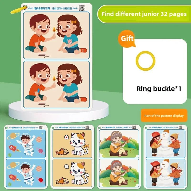 Spot the Difference" Livre de jeu de concentration – Exercice de concentration éducatif réutilisable