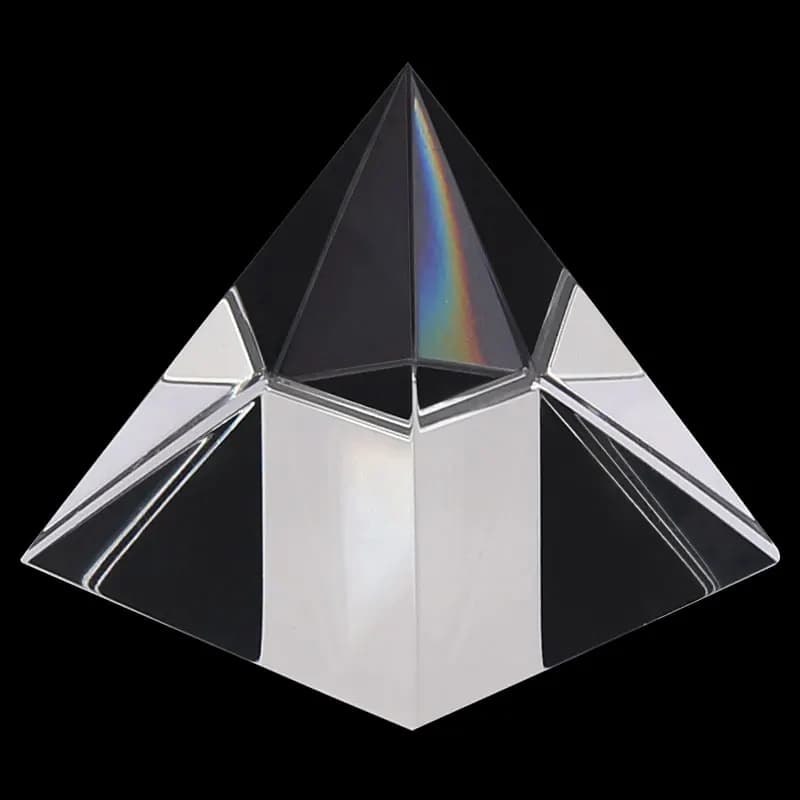 Pyramide de cristal de verre optique à prisme, pyramide rectangulaire de 40mm de longueur latérale, 