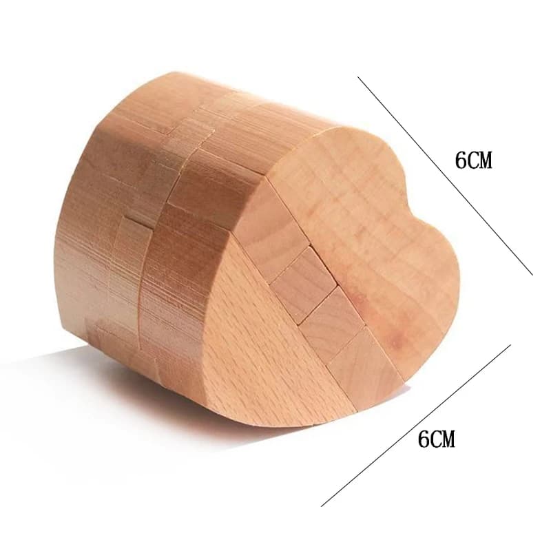 Casse-tête en bois en forme de cœur Luban Lock, jeu de débrouillage, casse-tête pour stimuler l'espr