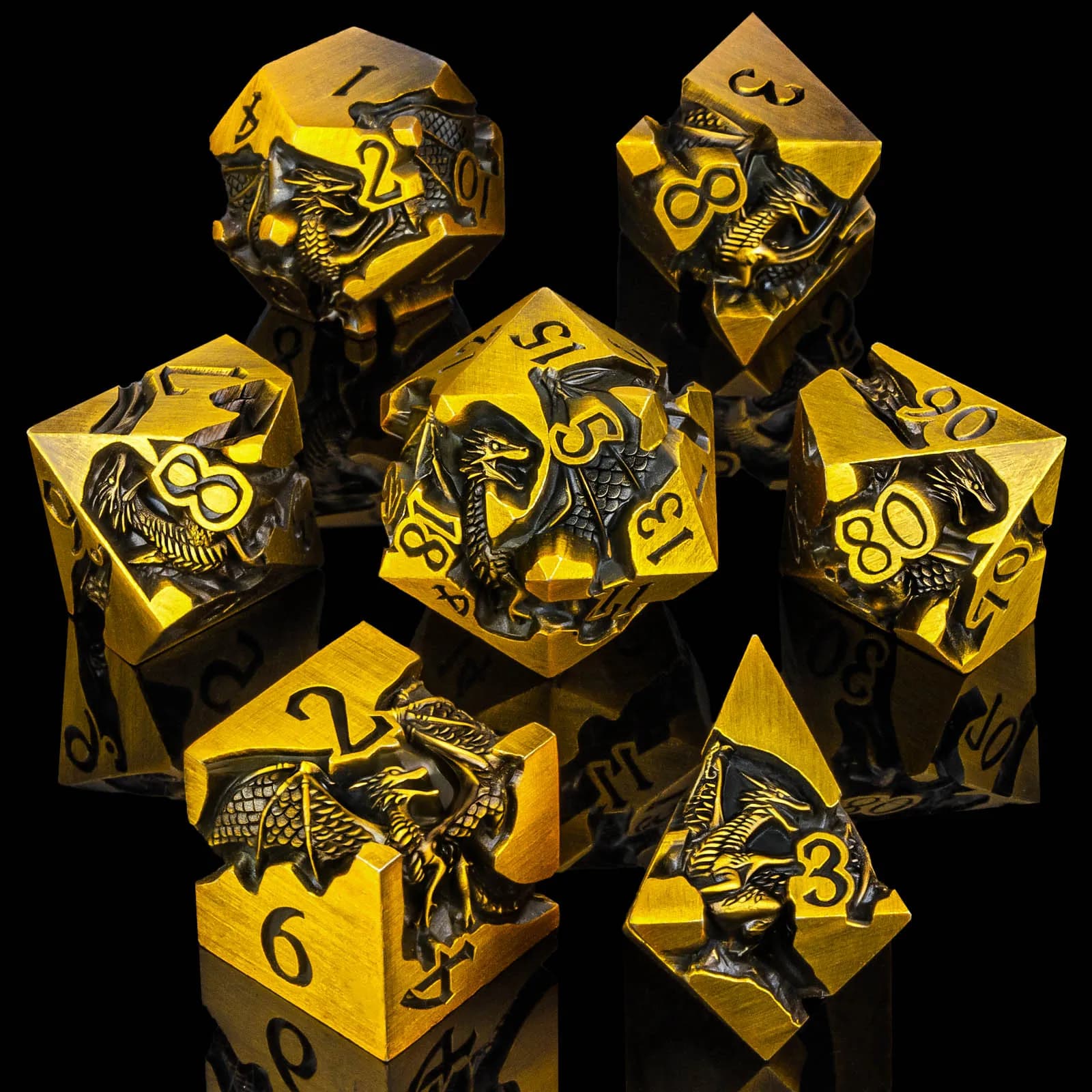 Jeu de dés Dragon DND pour jeu de rôle, jeu de dés en métal D&D Dungeon and Dragon, dés polyédriques