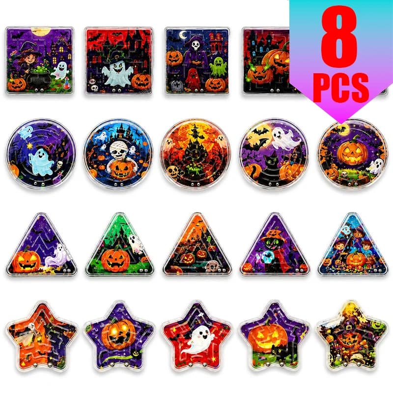 Jeu de labyrinthe miniature d'Halloween - Puzzle éducatif portable en gros pour les cadeaux de fête 
