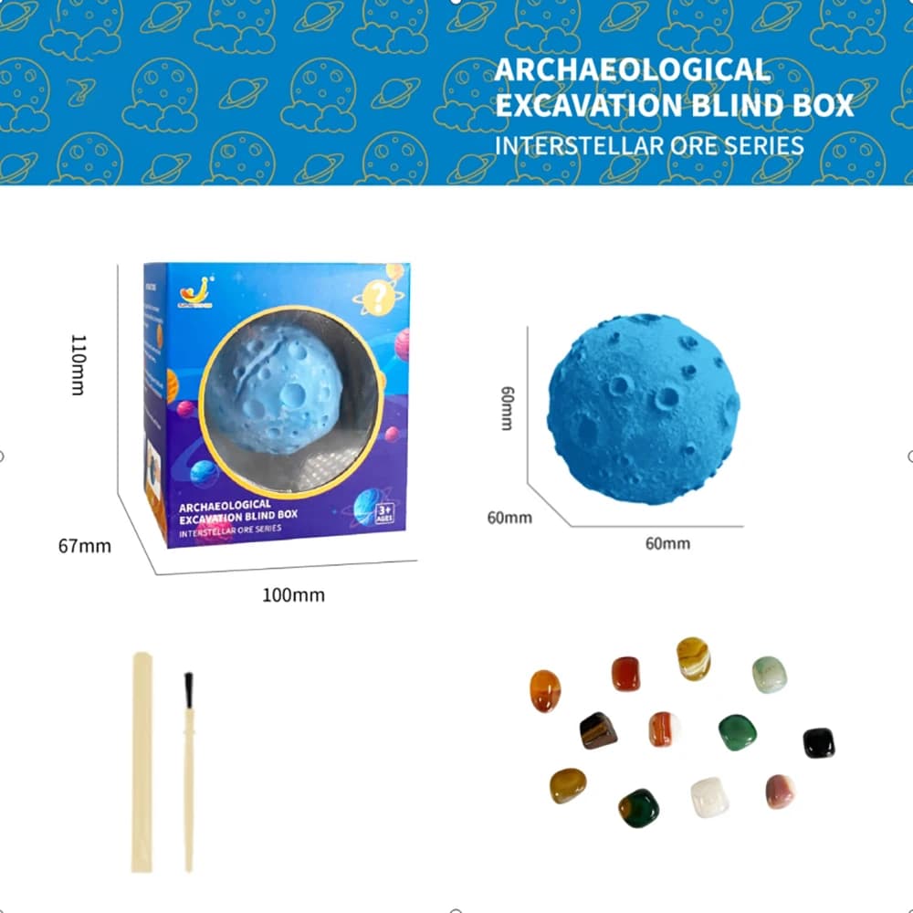 Jouet de creusement archéologique pour enfants, planète au trésor, minerai de pierres précieuses, Ex