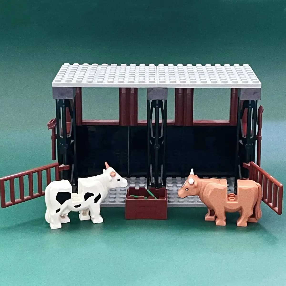 MOC – blocs de Construction stables pour chevaux, ferme de ville, blocs de cowshed, ensemble de joue