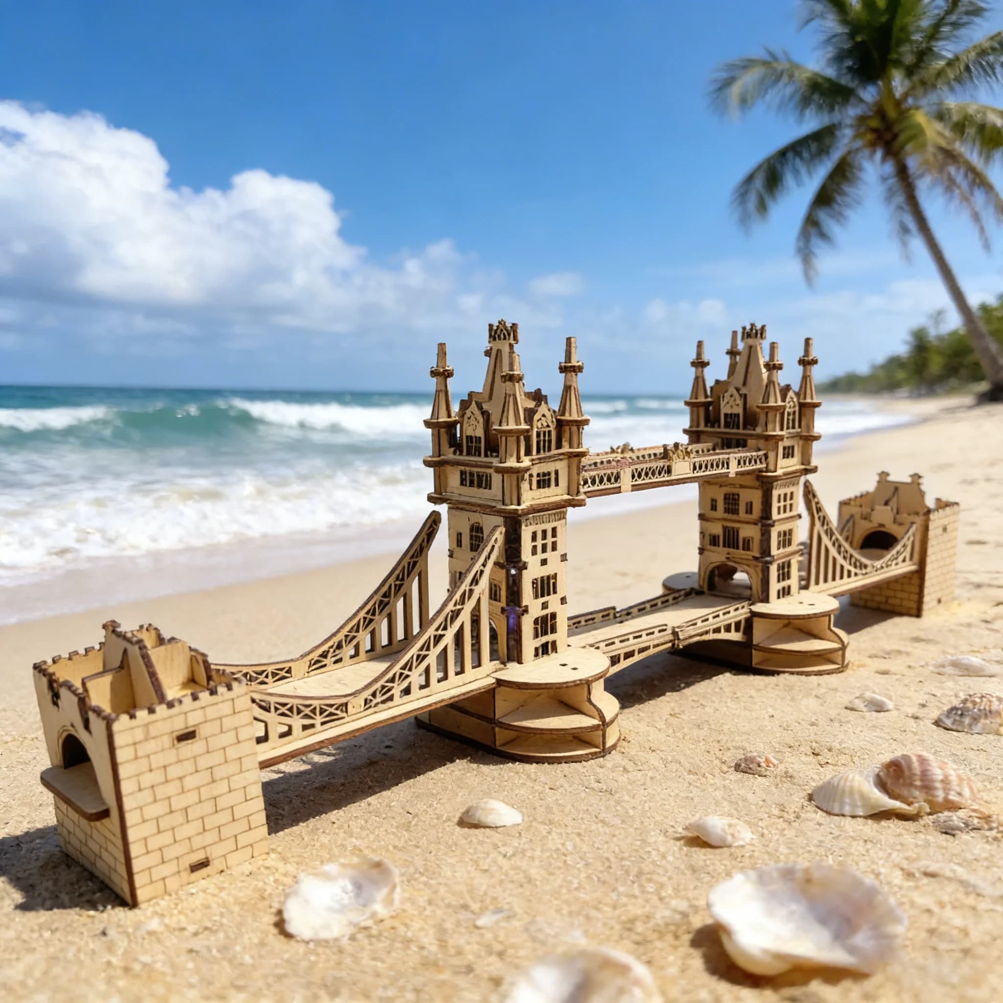 Puzzle en bois 3D : Modèle en bois à assembler du Tower Bridge de Londres, parfait comme cadeau pour