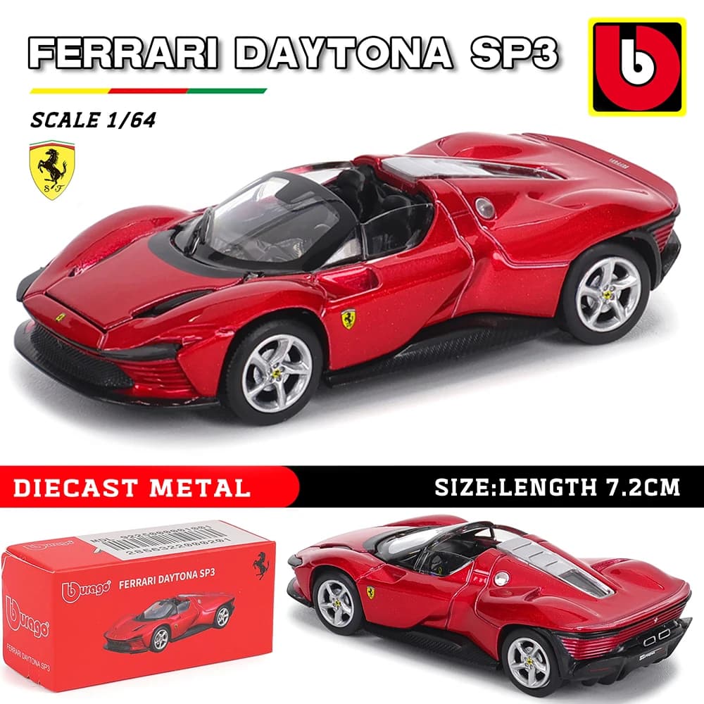 Bburago-Modèle de voiture Ferrari authentique pour enfants, éventuelles 1, 812, COMPETIZIONE, ENZO,