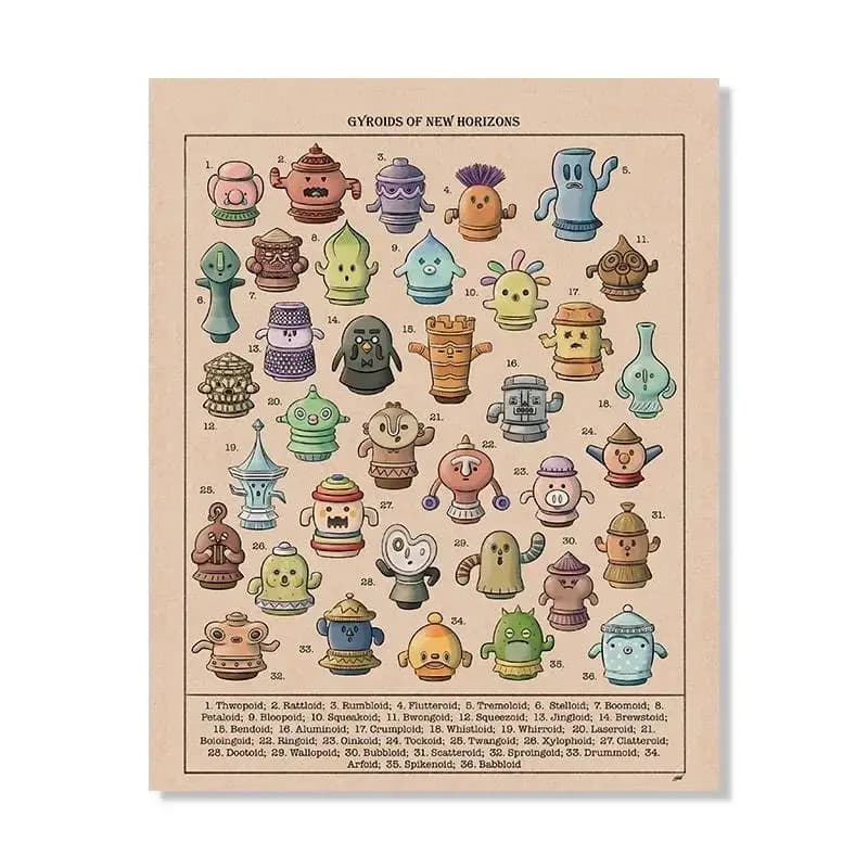 Impression sur toile du jardin botanique Animal Crossing New Horizons, affiche murale pour la décora