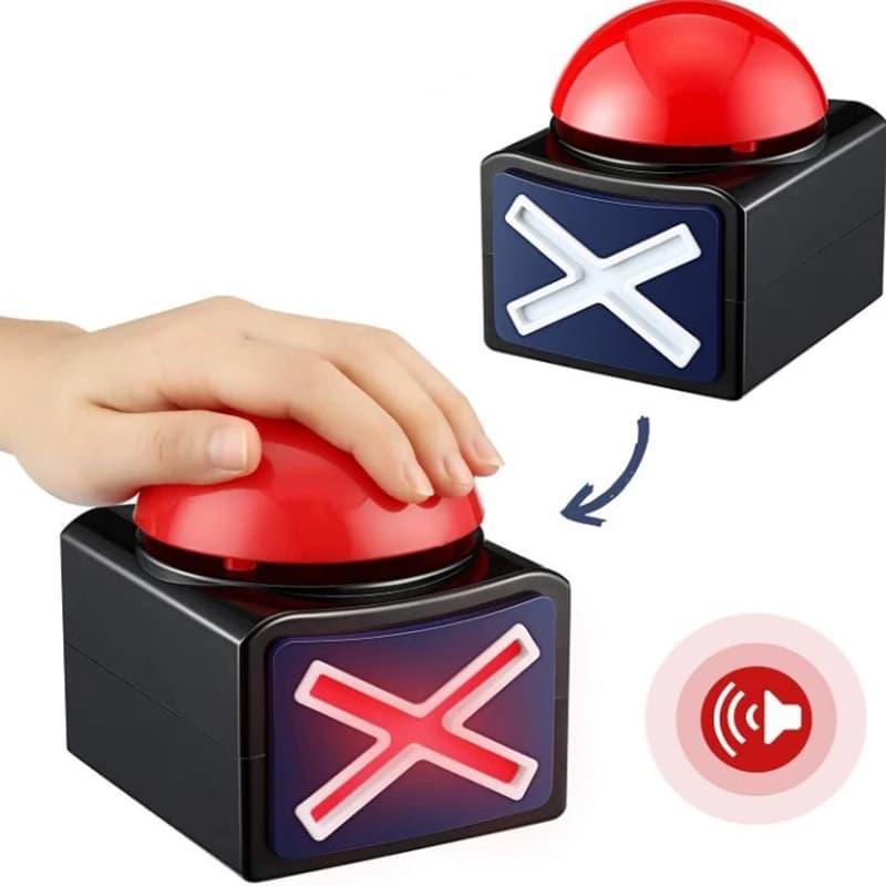 Bouton d'alarme de réponse de jeu avec lumière sonore, Trivia Quiz, Got Brazard ent Buzzer, Nouveau,