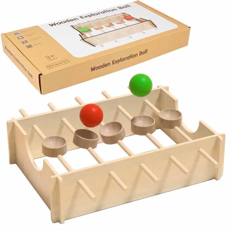 Jeux de traçage d'équilibre pour enfants, bricolage, boule roulante rotative en bois, jouets créatif