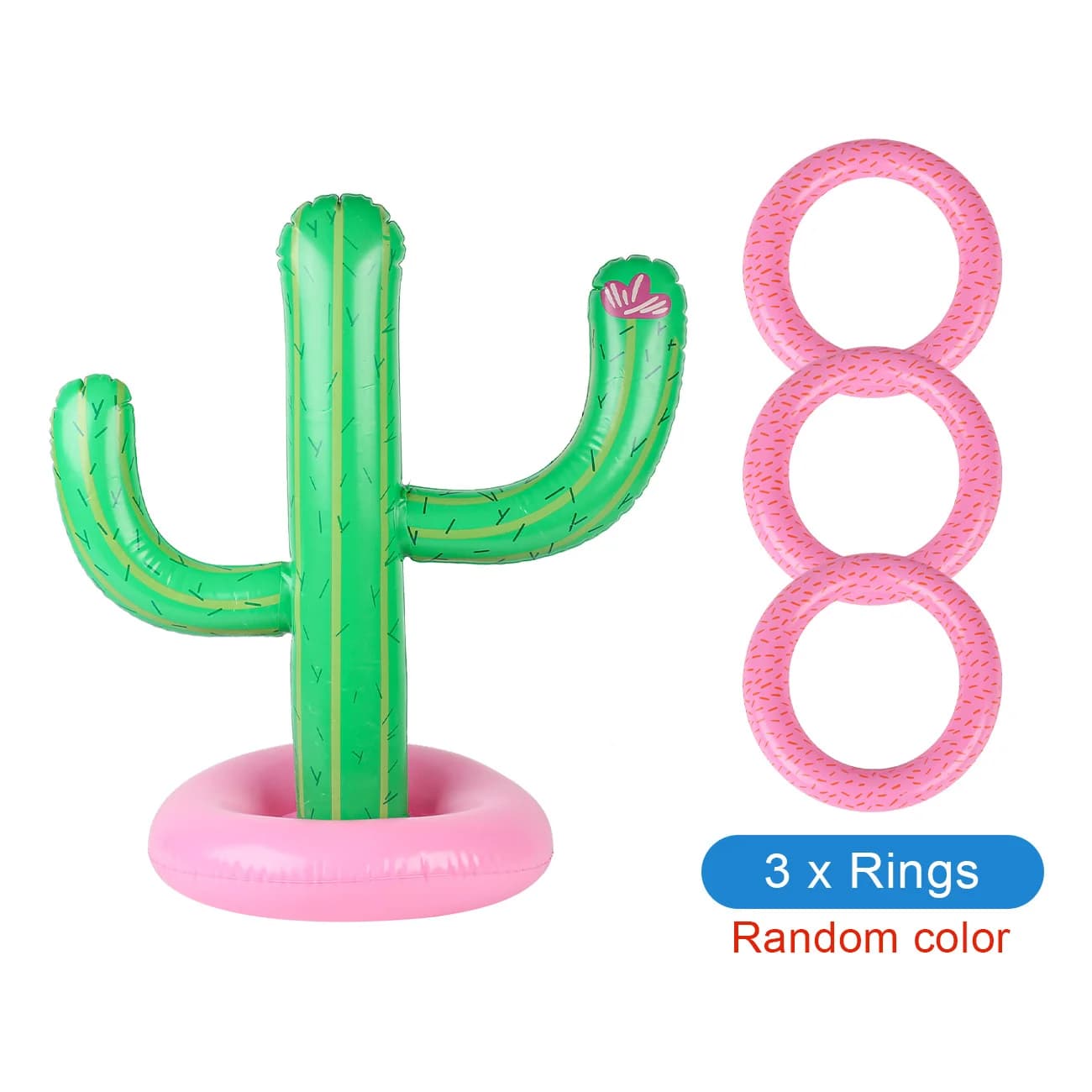 1 jeu de lancer d'anneaux gonflable Cactus, jeu de fête en plein air pour piscine, jeu de lancer pou