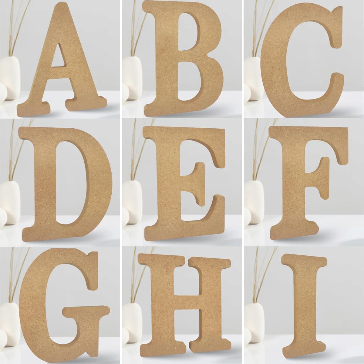 Lettres en bois designables de 8 pouces, lettres en bois inachevées pour décoration murale, lettres 