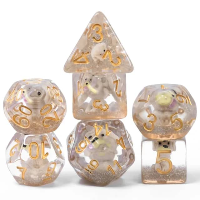 Cusdie animaux mignons DnD dés résine D4 D6 D8 D10 D % D12 D20 jeu de dés polyédriques pour D & D Pa