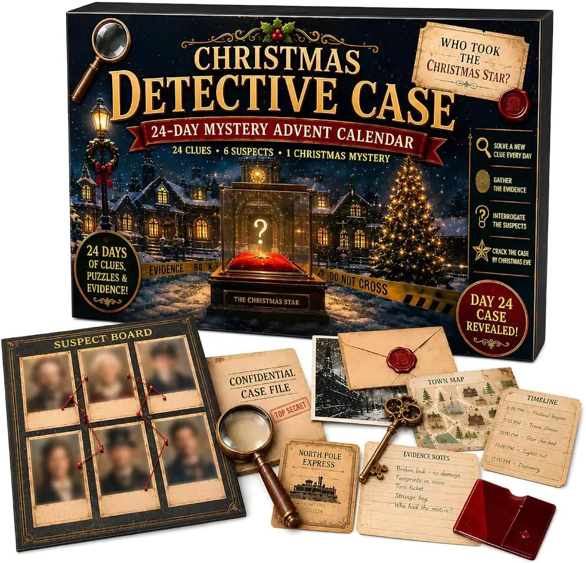 Calendrier de l'avent de Noël, jeu de puzzle mystère d'aventure de 24 jours, avec 6 thèmes, ouvrez u