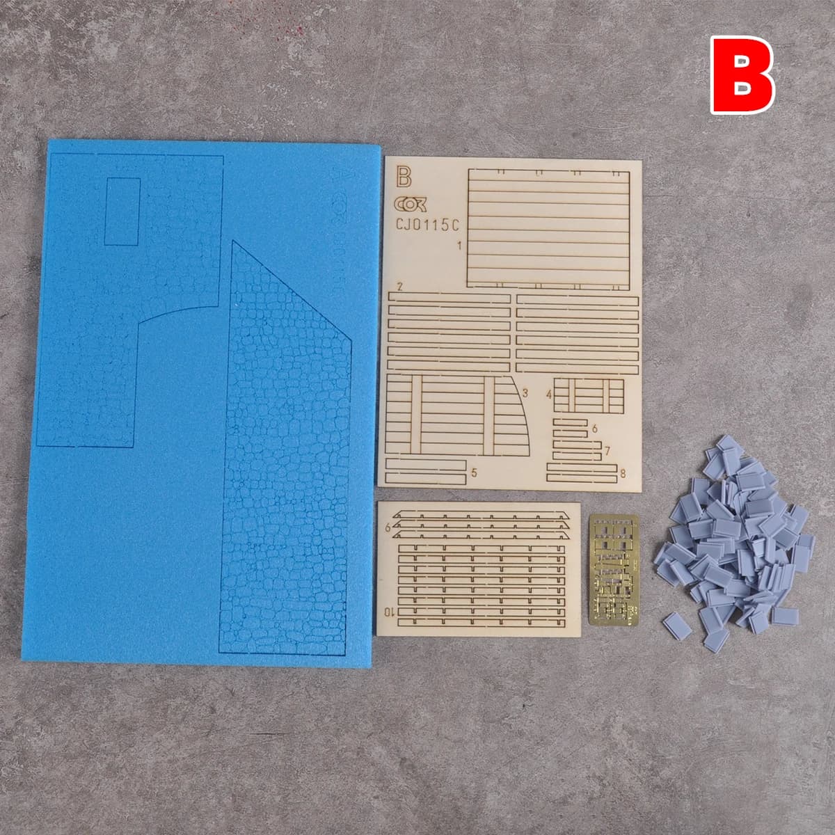 Modèle architectural miniature de maison en pierre, architecture européenne, kit de modèle réduit de