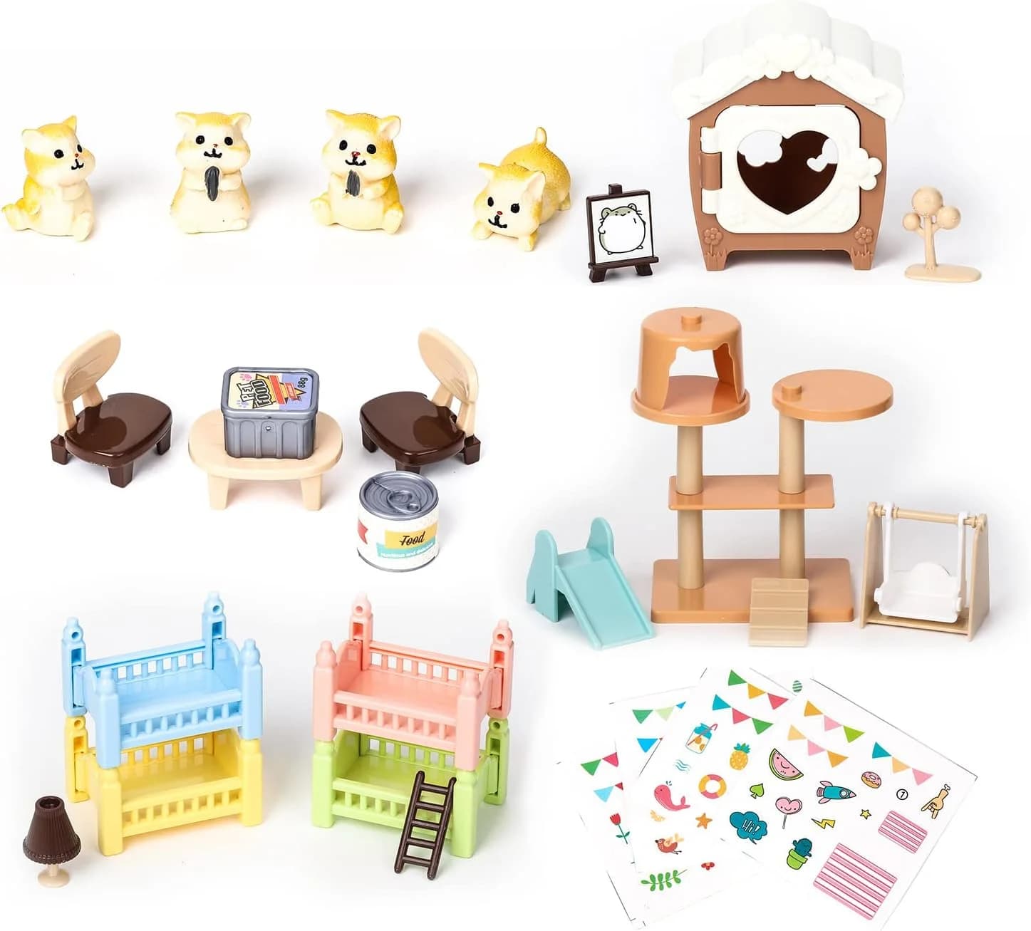 Jouets de simulation pour chat pour enfants, ensemble de jouets de personnage de chat, jouets intera