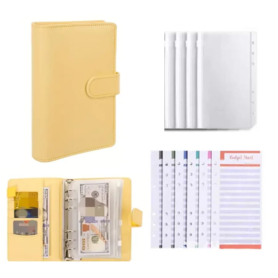 Classeur de Budget en cuir PU avec poches d'enveloppes d'argent, petite pochette de Budget française