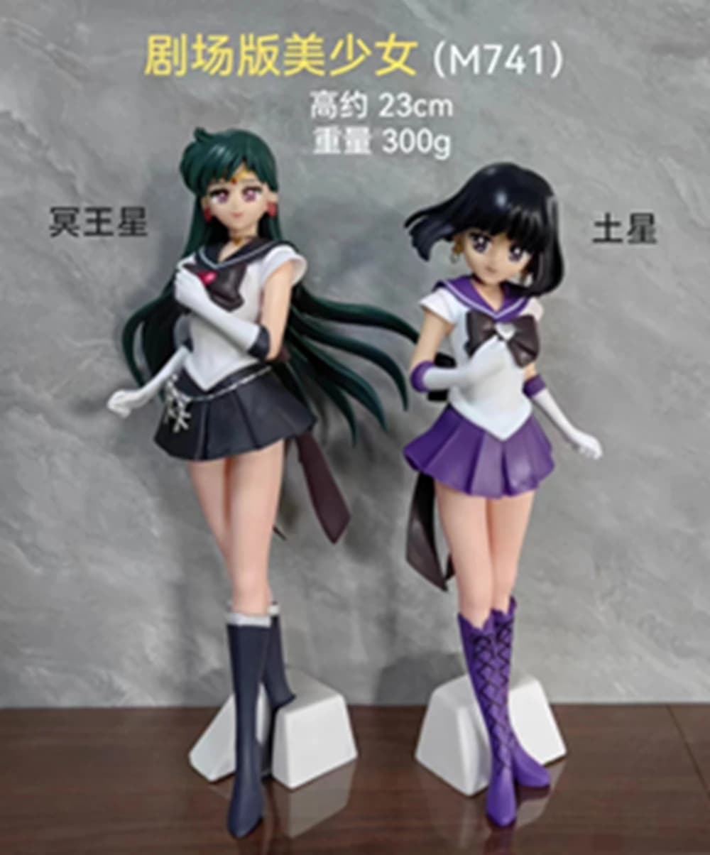 23CM Anime Kaiou Michiru Figure paillettes et GLAMOURS Ver Tomoe Hotaru modèle jouet cadeau Tenoh Ha
