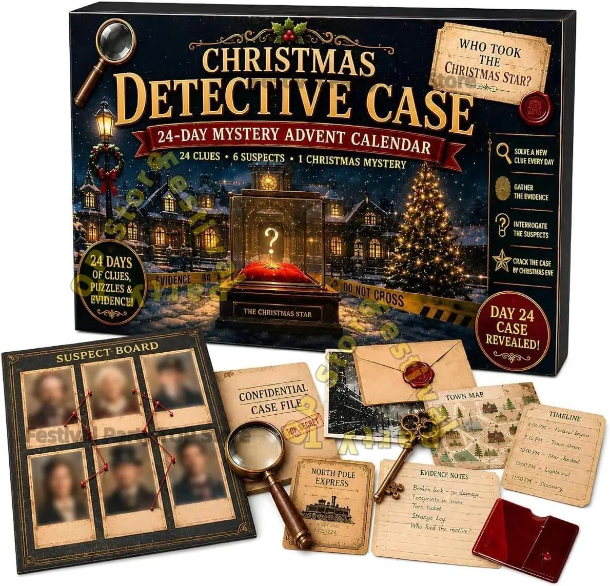 Calendrier de l'Avent Aventure Mystère 24 Jours 2027 Jeu de Puzzle de Noël avec 6 Thèmes d'Histoires
