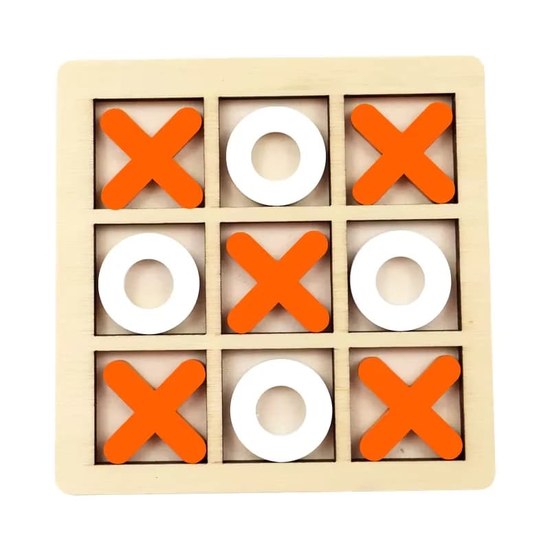 Jeu de société Tic Tac Toe en bois massif, jouets Montessori, parfait pour le plaisir familial et le