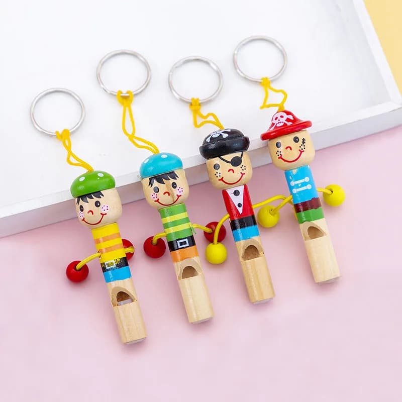 Jouet sifflet en bois de 7cm, Instrument de musique, dessin animé, Style Pirate, jouets éducatifs mu