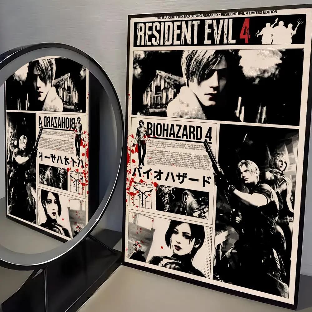 Affiche de jeu r-resident maléfique, autocollant mural moderne en papier PP, décoratif minimaliste p