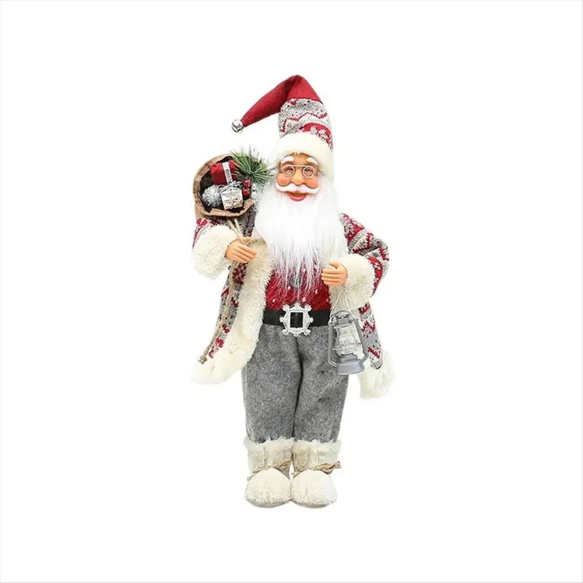 TOP! Figurines du père noël poupée du père noël debout Figurine du père noël avec sac 18 pouces déco
