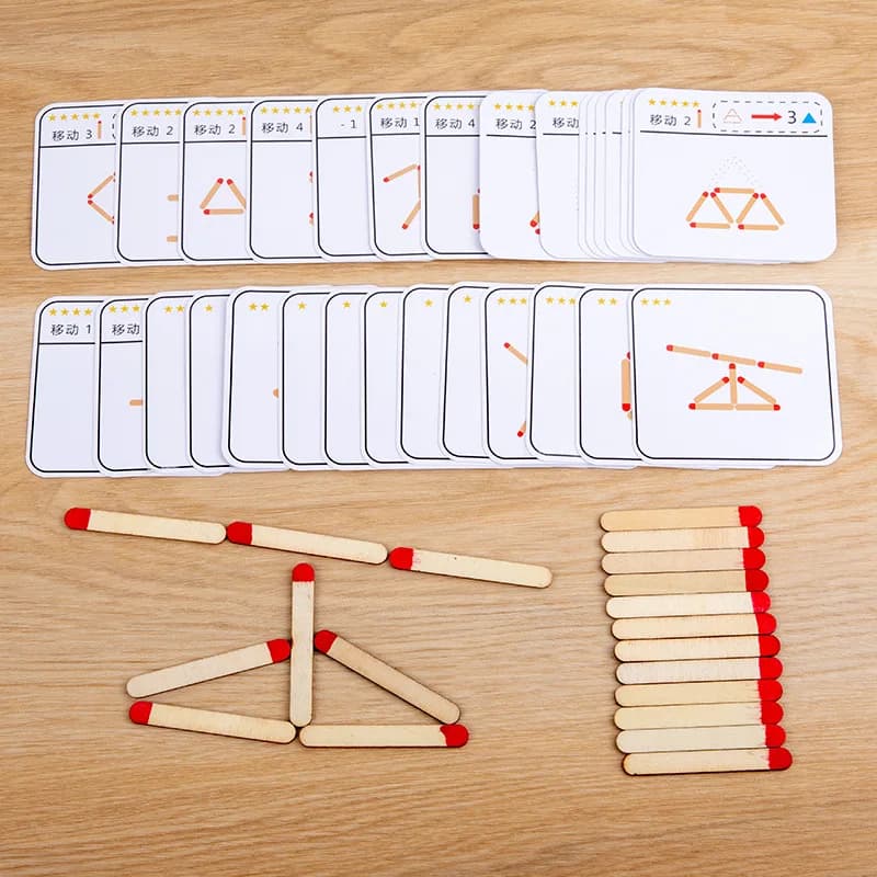 Jeu de puzzle Montessori, jouets en bois, bricolage, jeu de société de géométrie mathématique, Match