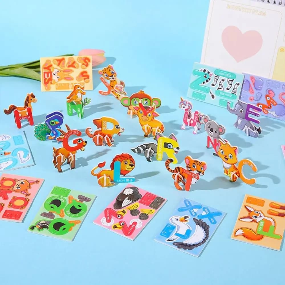 Puzzles en papier 3D pour enfants, modèle de puzzle, jouets faits à la main, assemblage, éducation p