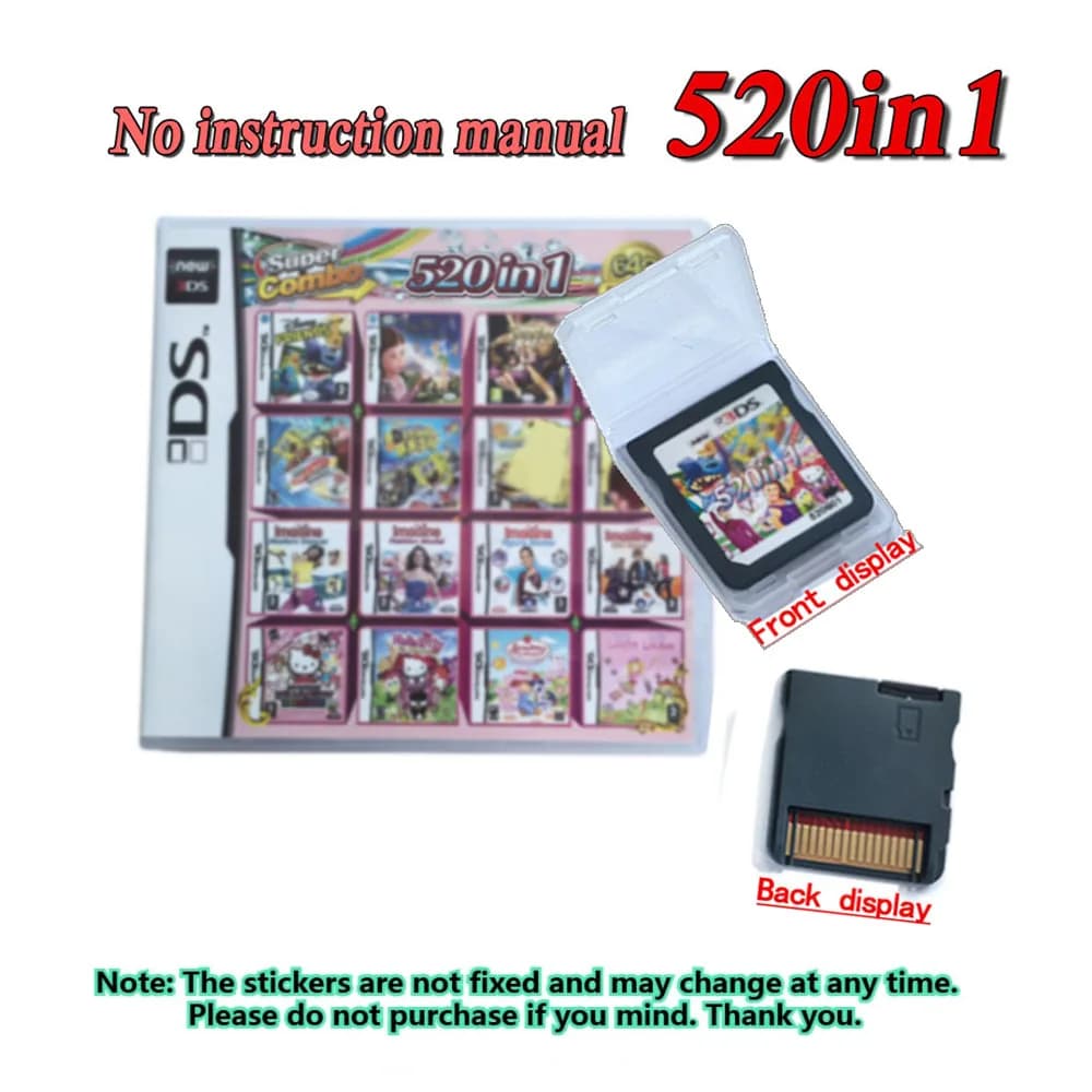 Cartouche multi-jeux sur le thème de Pokémon pour DS/3DS/NDSL/2DS - Préchargée avec des jeux rétro c