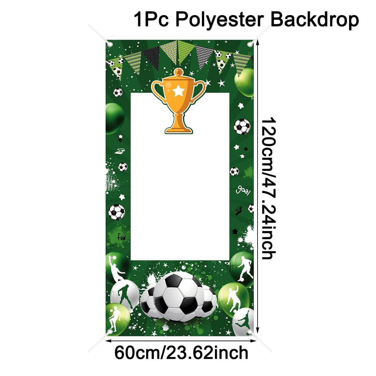 Cadre de cabine Photo décoratif de football vert, 1 pièce, arrière-plan de décoration de fête pour s