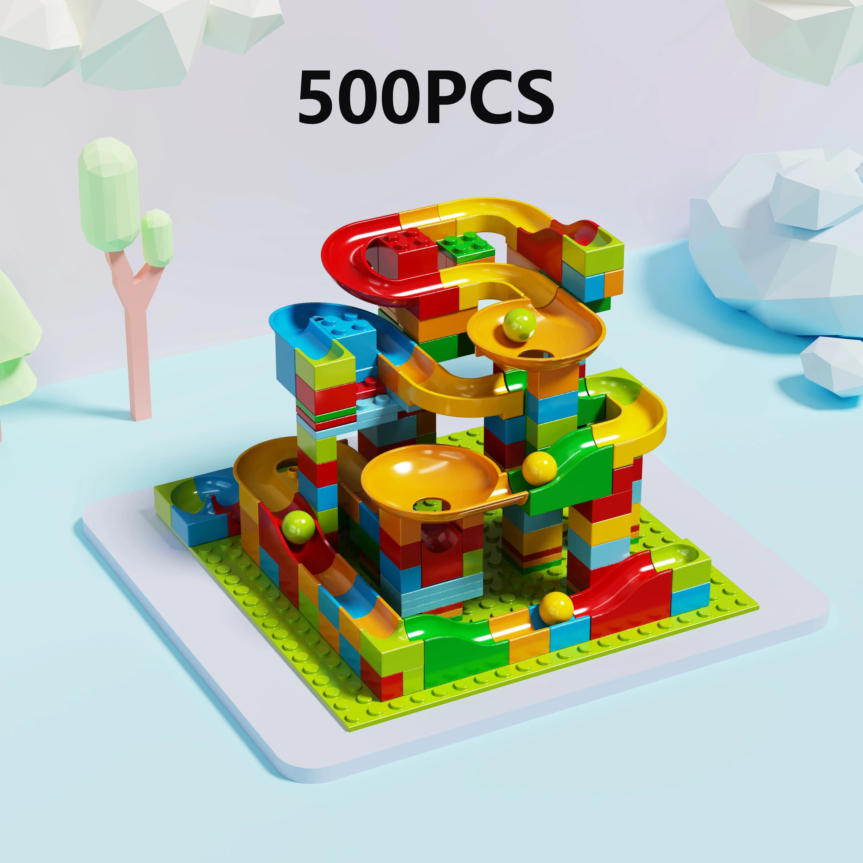 Blocs de Construction de course en marbre, 1000 pièces, ensemble en vrac, jouet éducatif STEM pour e