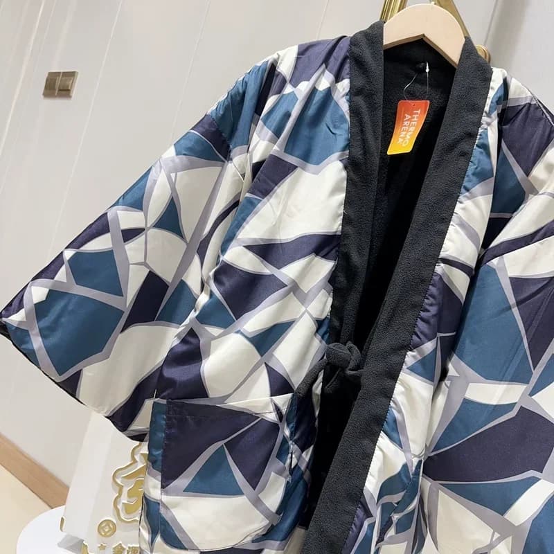 Hanten – veste d'hiver pour hommes, Style japonais, ample, à lacets, Kimono, vêtements traditionnels