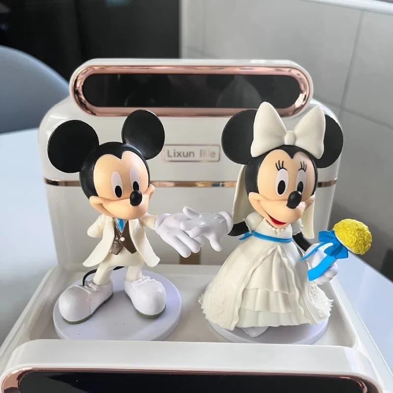 Décoration de mariage coeur Mickey Minnie Figure Disney Couples jouet cadeau fiançailles gâteau déco