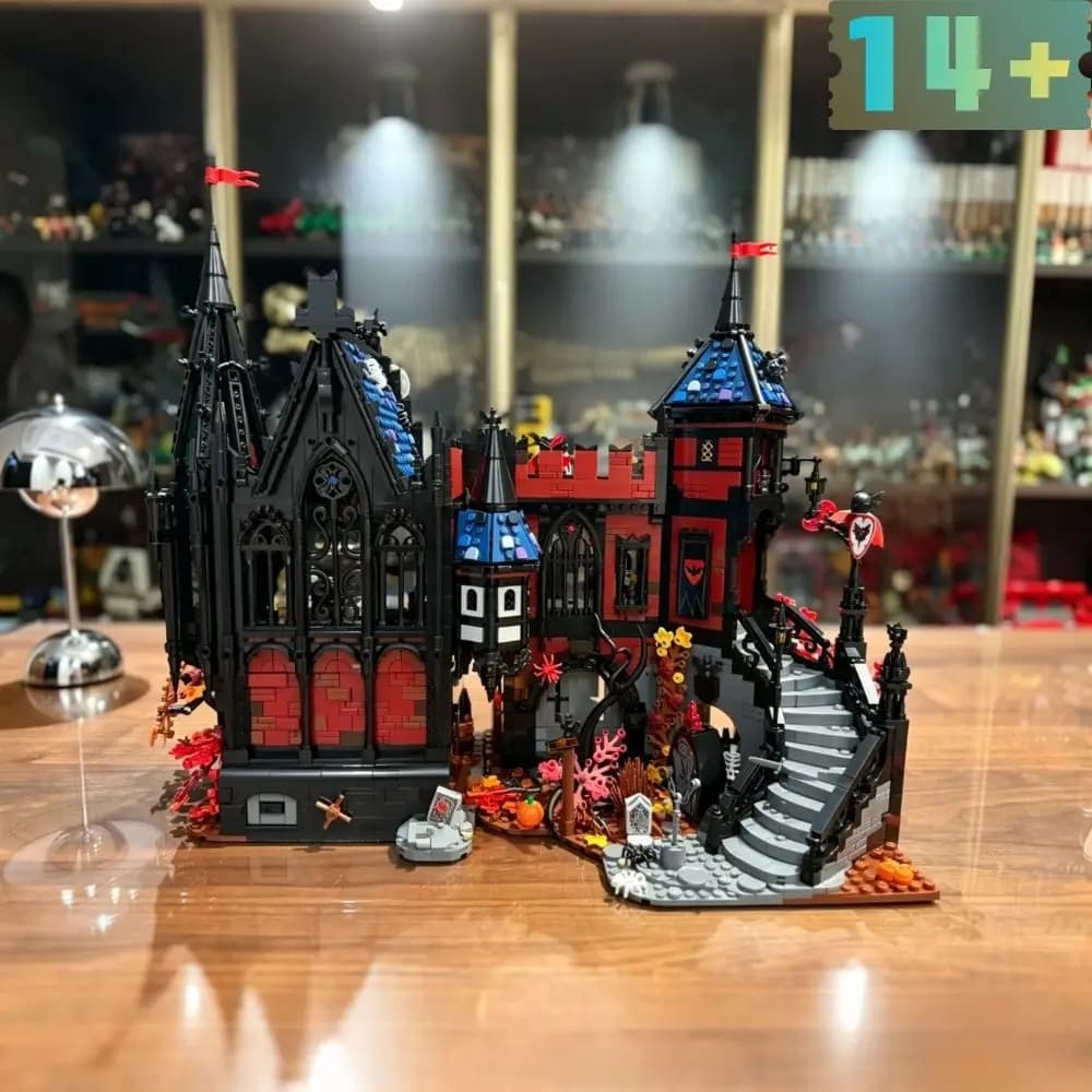 Ensemble de construction Château Vampire Médiéval 4056 pièces Modèle de Fortification Gothique Briqu
