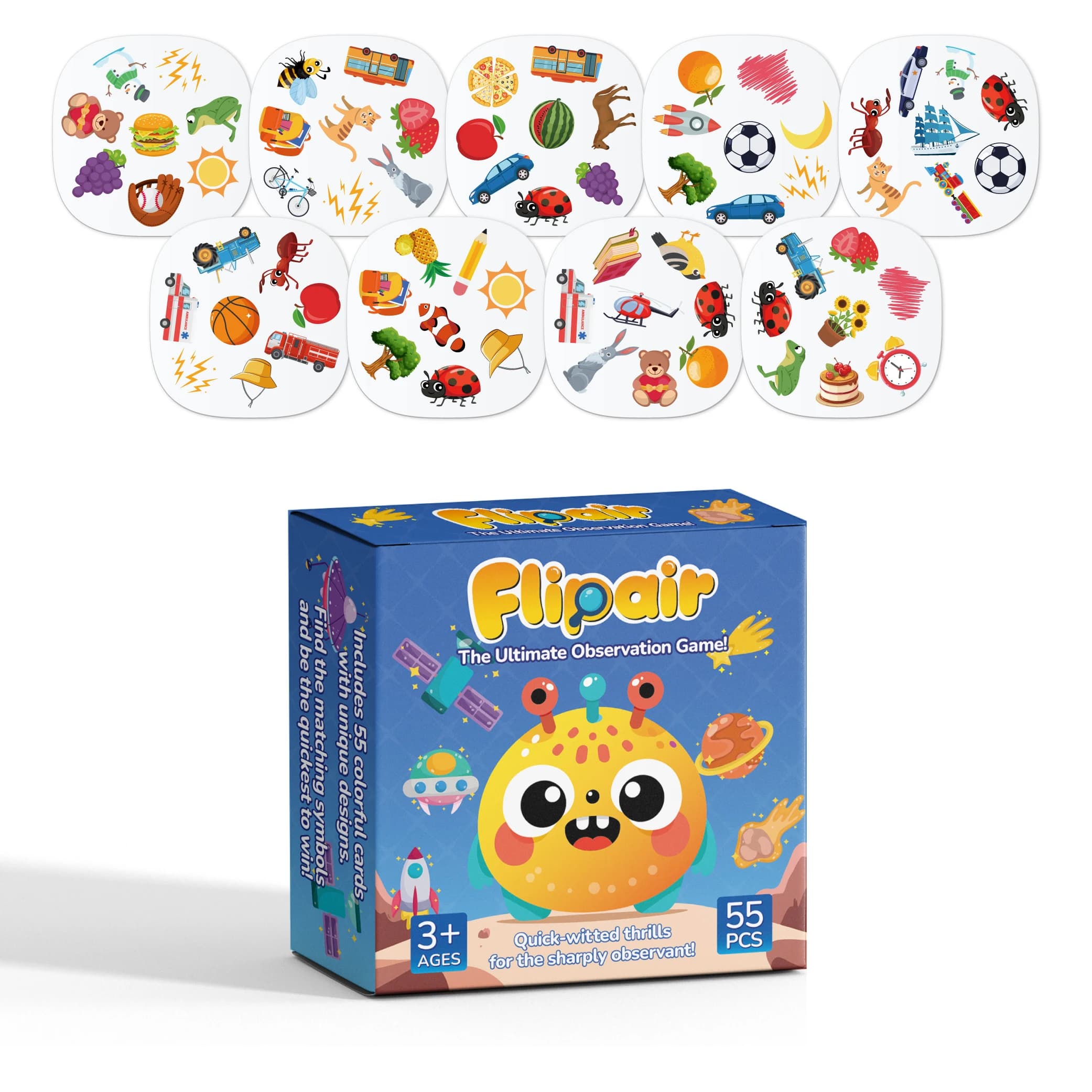Jeux de cartes assortis à motifs rapides, formation à la concentration de mémoire, jeu de perception