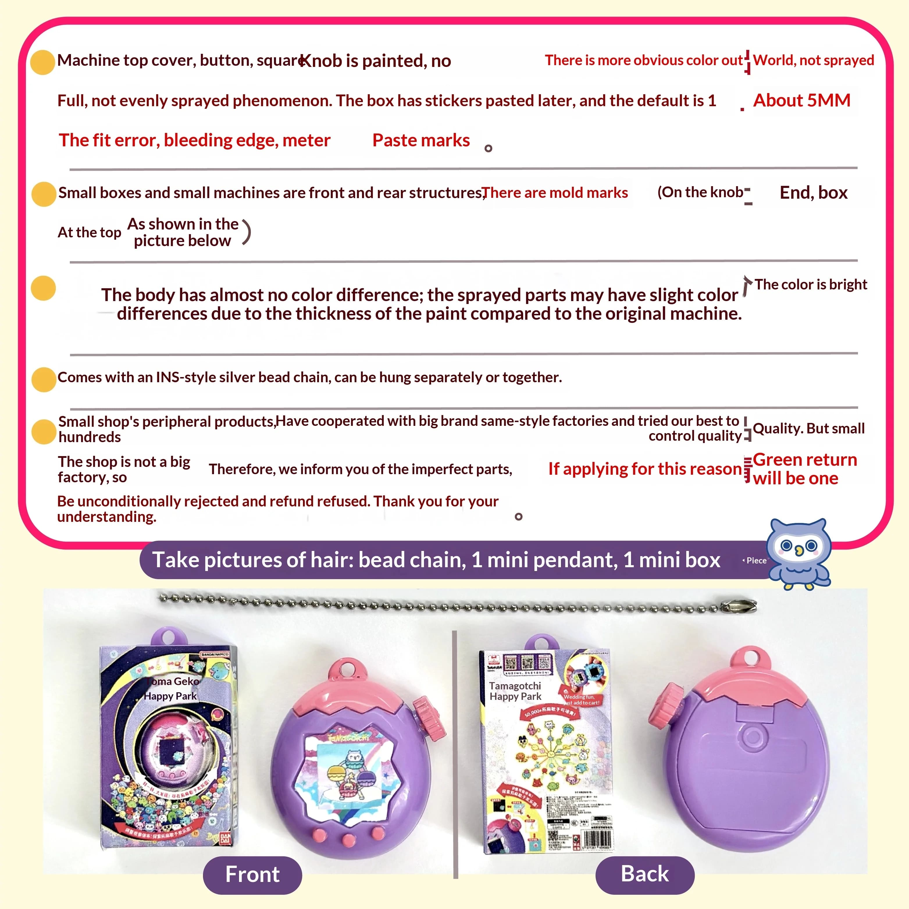 Mini Charme Tamagotchi Paradise « Jardin Joyeux » - Décoration de Jouet Micro-Nourriture Réaliste (T