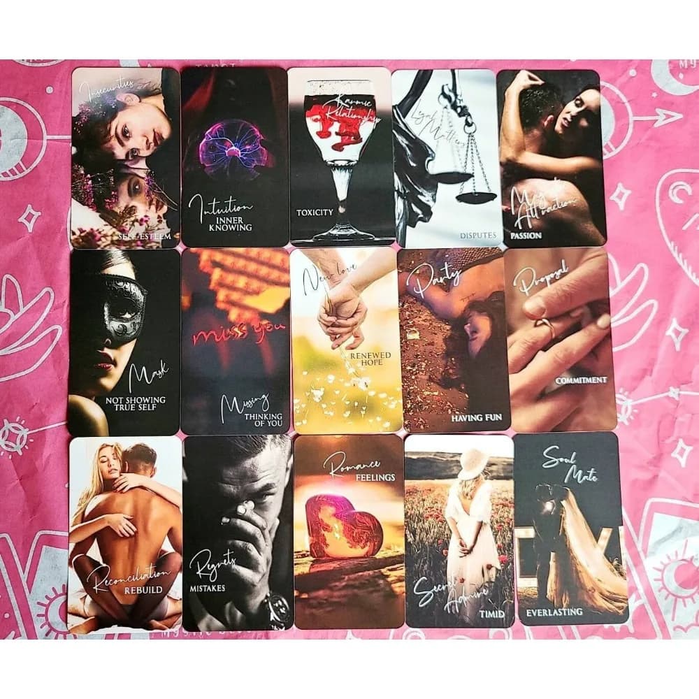 10.3*6 cm Mystic Love Oracle Deck 79 pièces cartes amour ORACLE Deck Tarot Deck double flamme Deck M