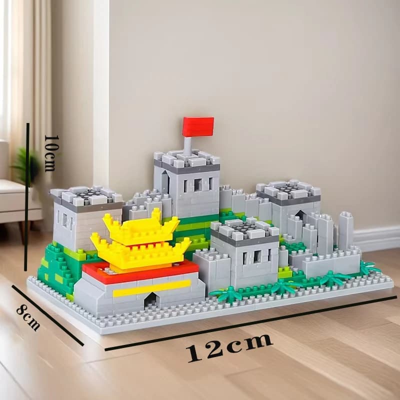 Ensemble de blocs de construction chinois Great Wall de 2412 pièces, une construction tridimensionne