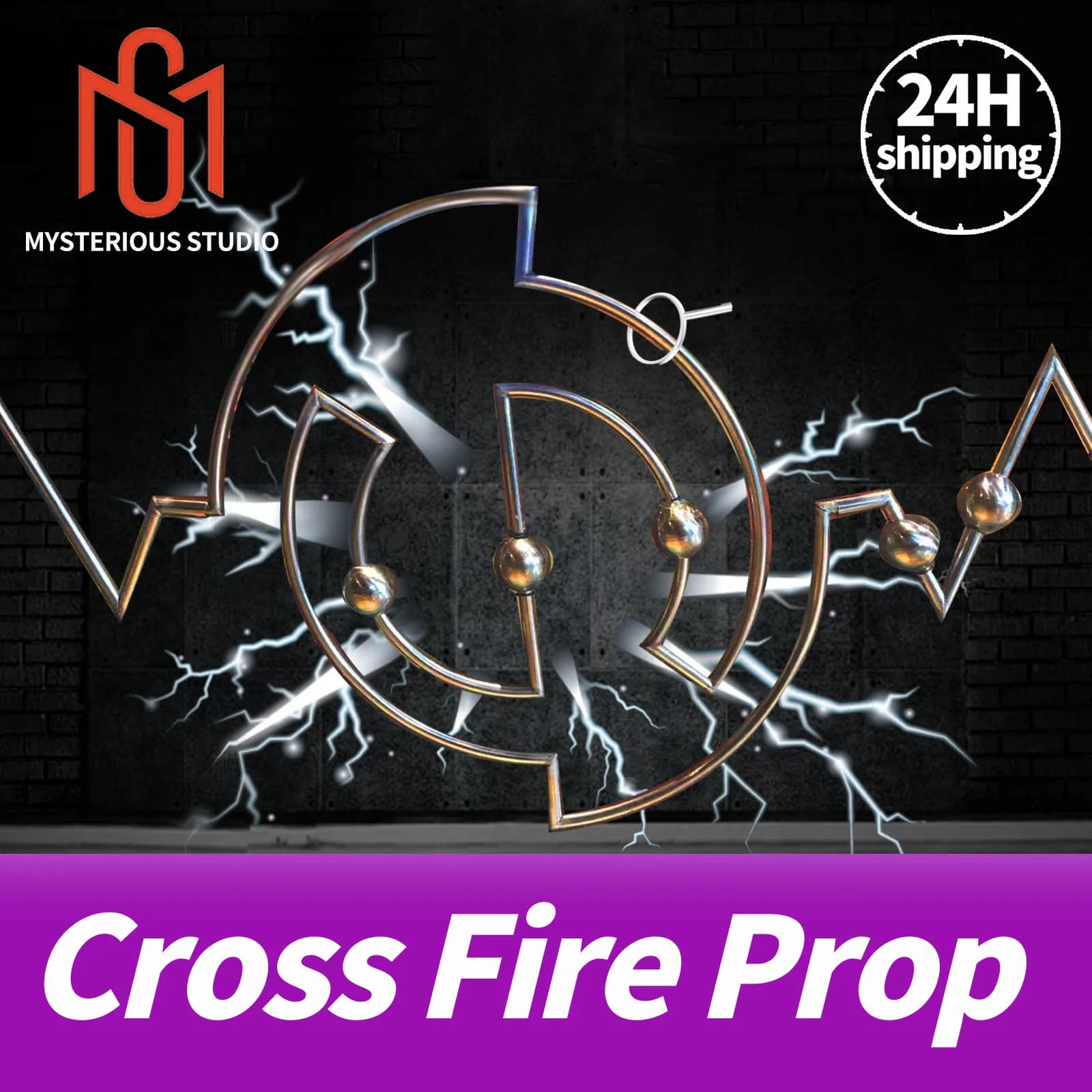 Mysterious Studio Crossfire Prop - Anneau métallique pour jeu de salle d'évasion - Restez sur la voi