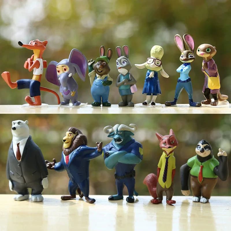 Figurines d'action Zootopia 3 animaux, Judy Nick Fox, figurine en PVC, décoration de bureau, modèle 