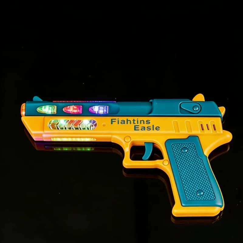 Pistolet jouet électrique lumineux avec LED éblouissantes, sons de combat, action télescopique uniqu