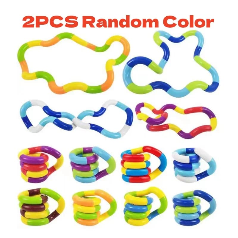 2 pièces arc-en-ciel cercle enchevêtrement corde torsion Fidget jouet-thérapie sensorielle autisme A